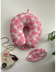 ست بالشت گردنی و چشم‌بند هلو کیتی