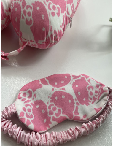 ست بالشت گردنی و چشم‌بند هلو کیتی