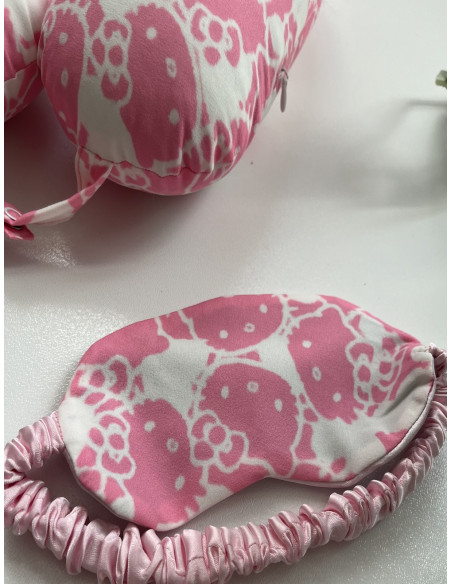 ست بالشت گردنی و چشم‌بند هلو کیتی