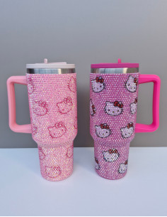 تراول ماگ نگین کاری شده هلو کیتی