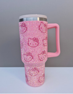 تراول ماگ نگین کاری شده هلو کیتی 2