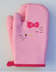 دستکش فر آشپزخانه مخصوص صورتی دوستان هلوکیتی