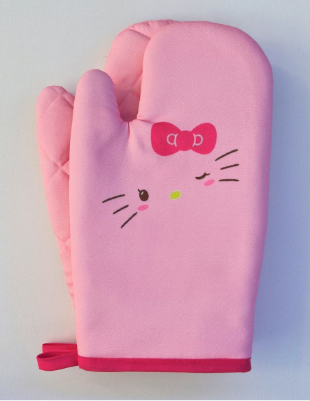 دستکش فر آشپزخانه مخصوص صورتی دوستان هلوکیتی