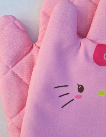 دستکش فر آشپزخانه مخصوص صورتی دوستان هلوکیتی