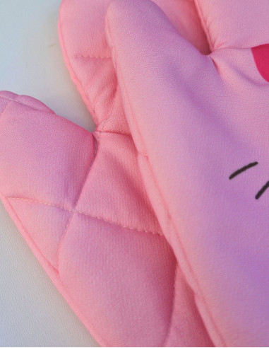 دستکش فر آشپزخانه مخصوص صورتی دوستان هلوکیتی