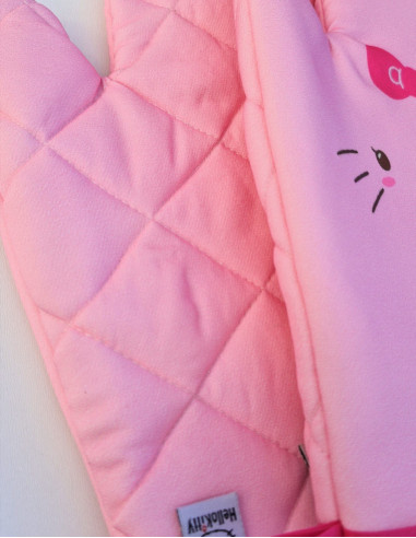 دستکش فر آشپزخانه مخصوص صورتی دوستان هلوکیتی