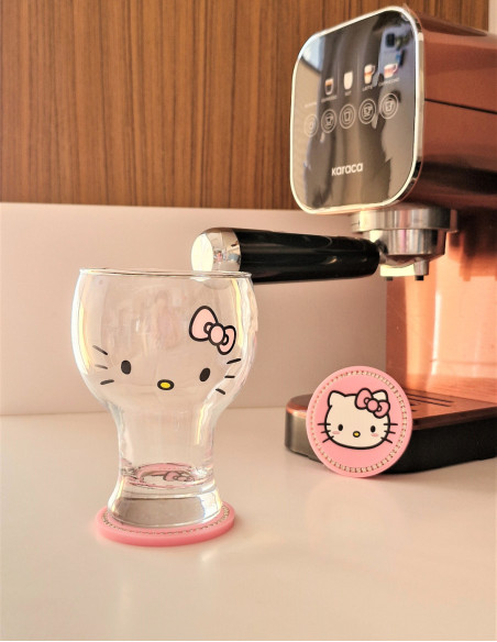 لیوان شیشه ای کمر باریک هلو کیتی