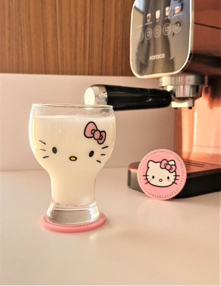 لیوان شیشه ای کمر باریک هلو کیتی