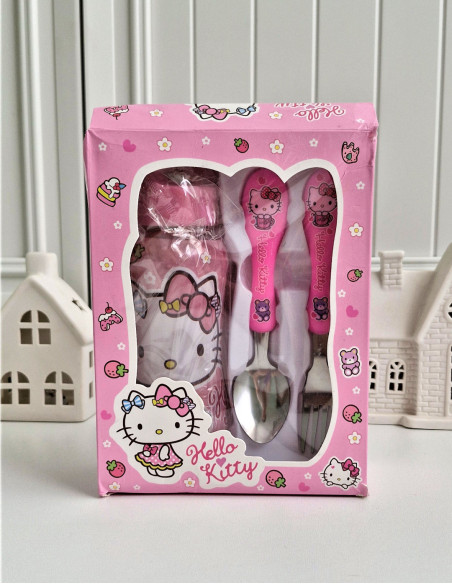 ست بطری و قاشق چنگال هلو کیتی