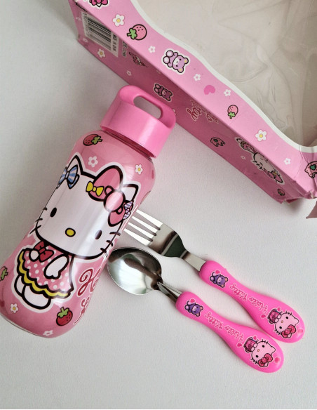 ست بطری و قاشق چنگال هلو کیتی