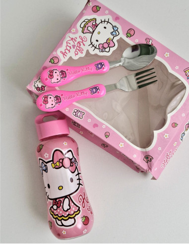 ست بطری و قاشق چنگال هلو کیتی