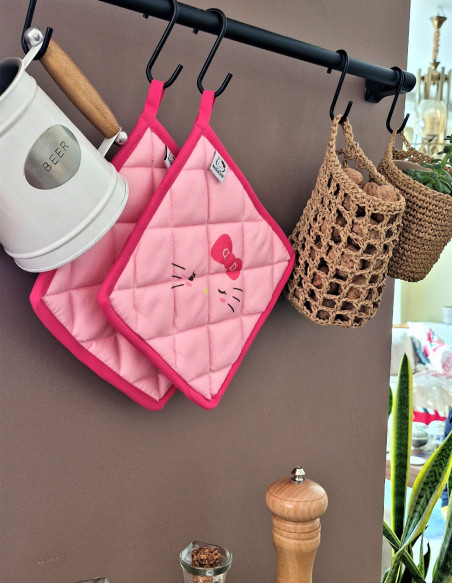 دستگیره آشپزخانه صورتی هلو کیتی