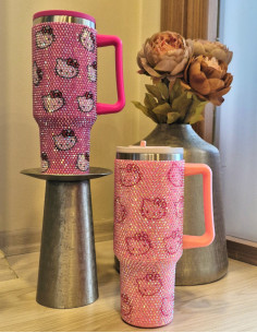 تراول ماگ نگین کاری شده هلو کیتی