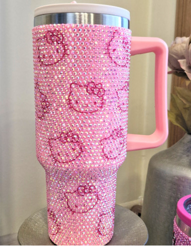 تراول ماگ نگین کاری شده هلو کیتی