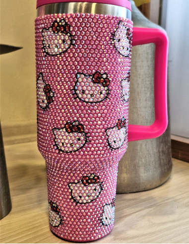 تراول ماگ نگین کاری شده هلو کیتی