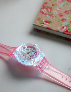 ساعت مچی دخترانه فانتزی هلو کیتی چراغدار