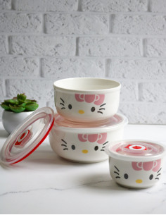 ظرف سرامیکی درب دار فانتزی هلو کیتی 2